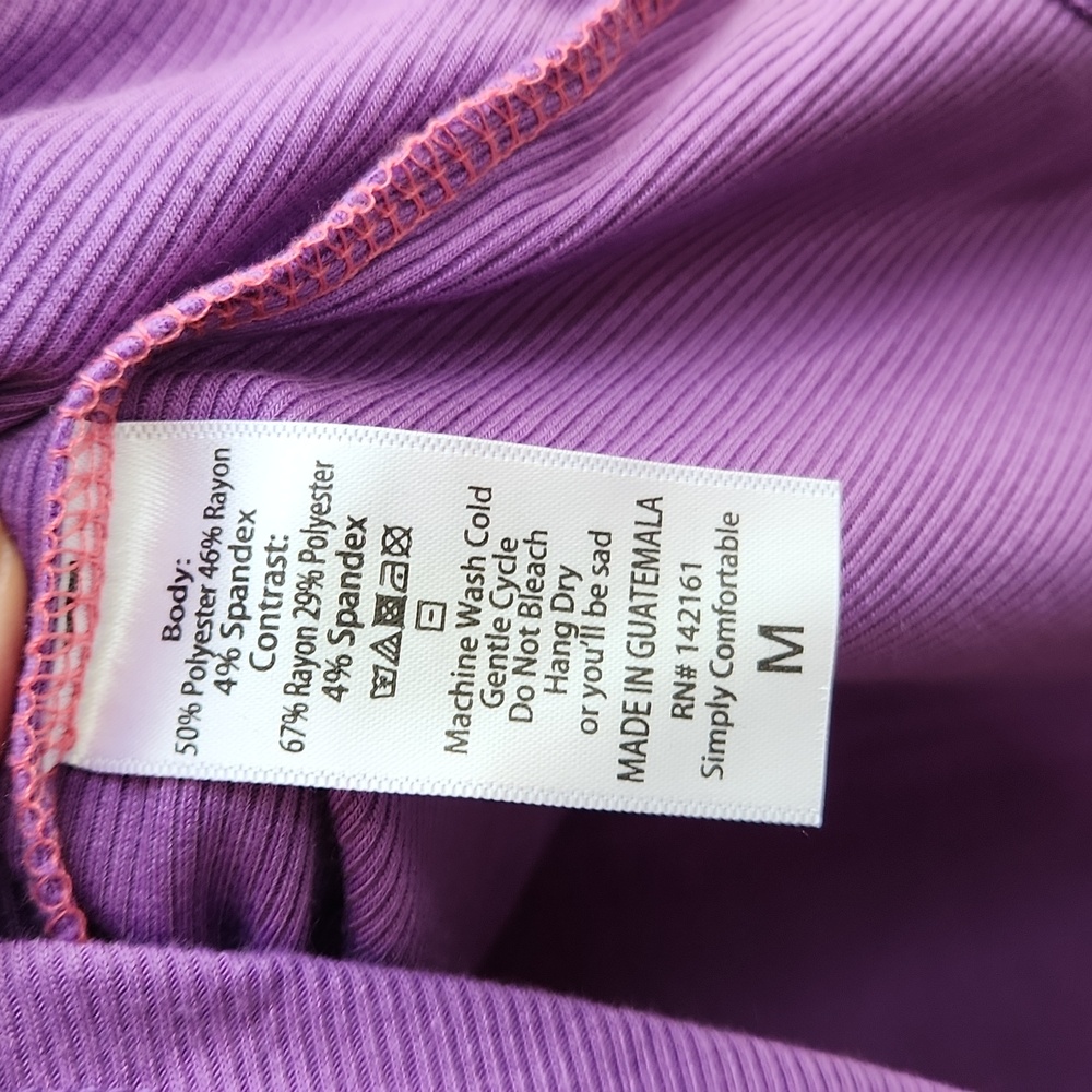 LulaRoe Purple and Pink Raglan Randy - Picture 4 of 5